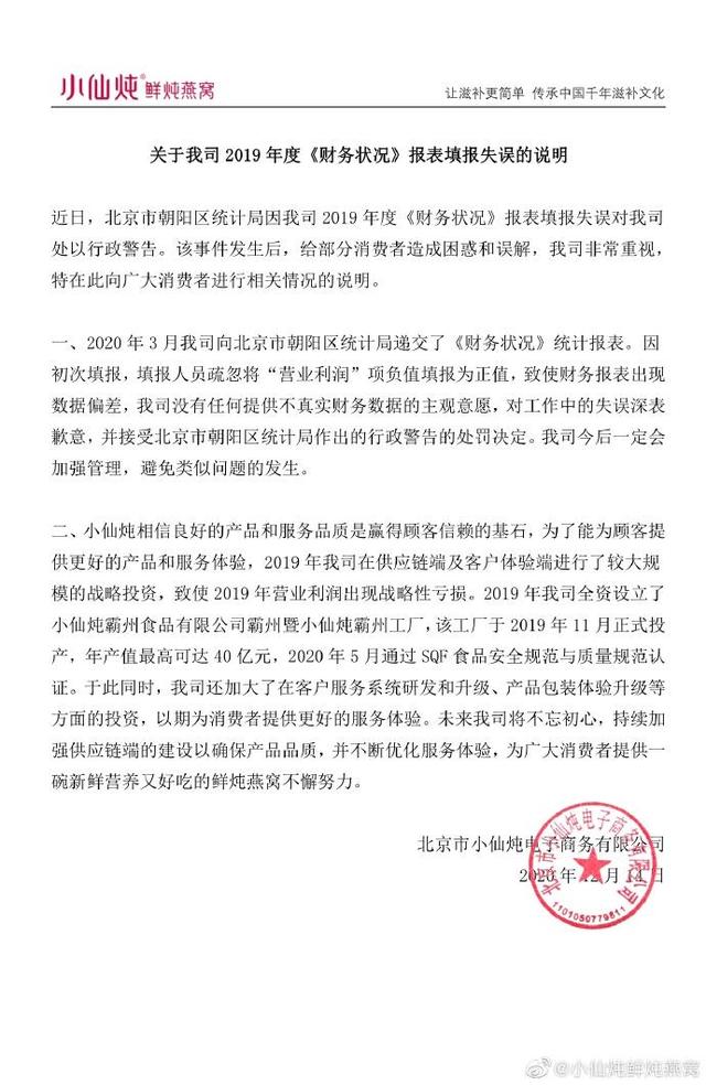 三千万亏损错当盈利，小仙炖多交税还被罚，网红燕窝为何不赚钱？